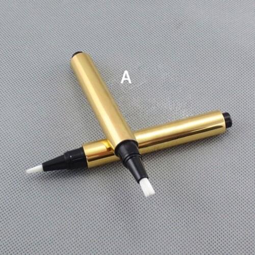 3ml Aluminium Metal Makeup Eye Gel Pen Cosmetic Concealer Cream Pen Dispenser In Gold and Silver Color(Empty Package) Beauty