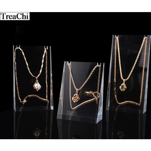 3Pcs/set Acrylic Necklace Pendant Jewelry Organizer Clear Earring Holder Exhbit Wedge Rack Shelf Joyeros Organizador de Joyas