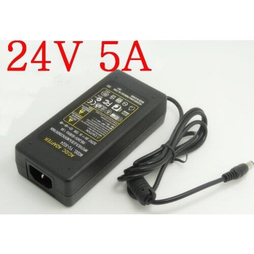 50PCS High quality 24v5A IC solutions AC 100V-240V DC 24V 5A Switch power supply, 120W LED adapter, DC 5.5*2.1-2.5mm