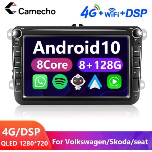 Camecho 2din Car Radio GPS Android 8.1 For VW/Volkswagen/Golf 4 5/Polo/Tiguan/Passat/b7/b6/Leon/Skoda/Seat/Octavia Autoradio