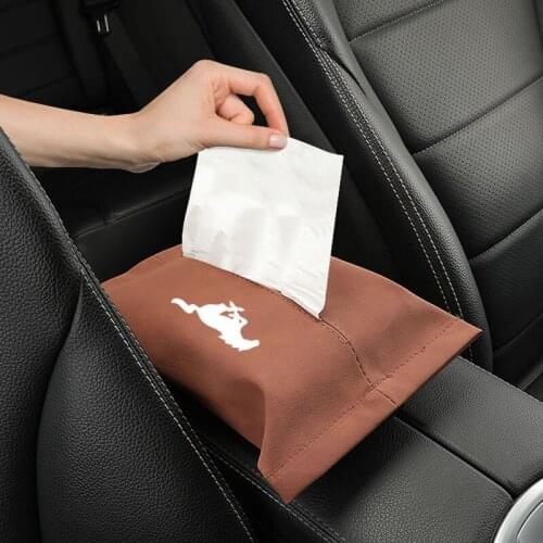 Car Tissue Box Seat Back Hanging Tissue Bag For Ford Mustang Shelby GT Accessories Interior Supplies