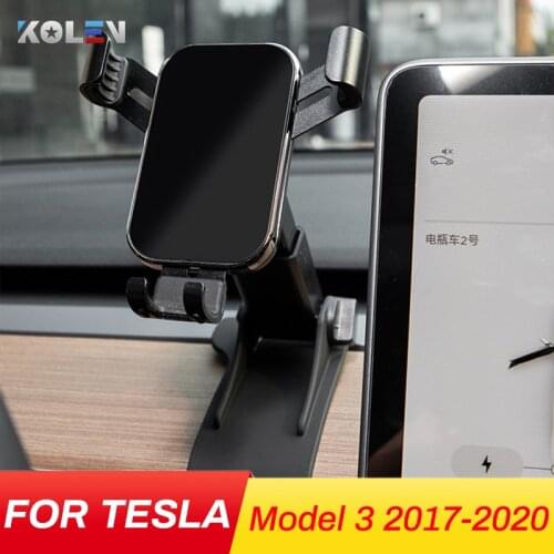 Car Mobile Phone Holder For Tesla Model 3 Model Y 2017-2020 GPS Gravity Stand Air Vent Mounts Navigation Bracket Accessories
