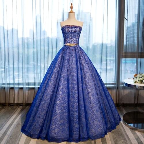 100%real 18th royal blue lace embroidery ball gown Medieval dress court queen Renaissance Gown vintage Victoria dress Belle ball