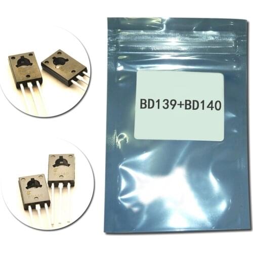 BD139 + BD140 =10pcs TO126 Transistor set, NPN PNP transistor 80V 1.5A Electronic components Silicon Triode Transistors pack