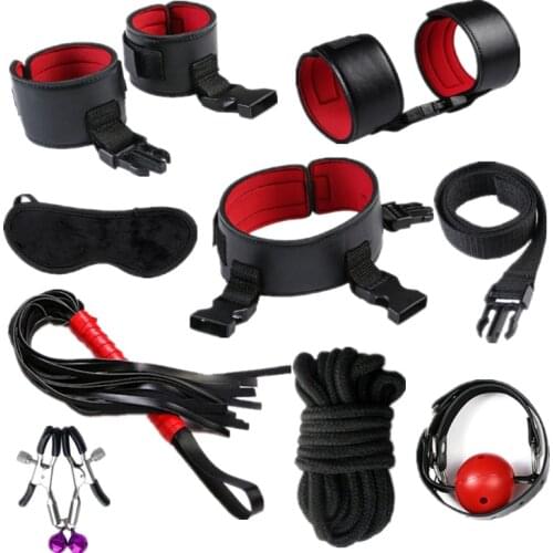 BDSM Toys Sex Kit Sex Toys For Women Men Erotic Handcuffs Whip Sextoy Anal plug Bdsm Bondage Set Adult Toys sm products Sex toys