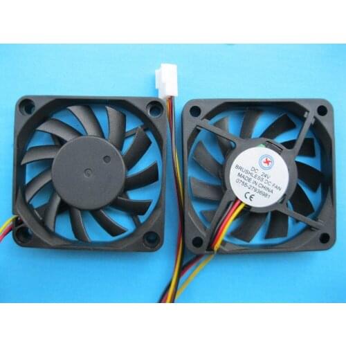 2 Pcs Brushless DC Cooling Fan 24V 6010S 11 Blades 60x60x10mm 3pin Sleeve-bearing