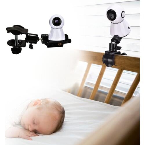 Black Flexible Baby Video Monitor Camera Mount Phone Bracket Holder Shelf For Home Nursery Cribs Bed Lazy Phone Stand