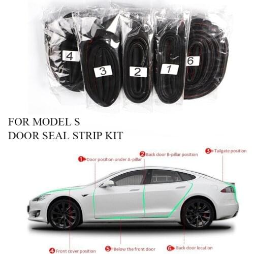 Car Door Seal Strip Kit Soundproof Strip Noise Insulation Weather Strip Sealing for Tesla Model X