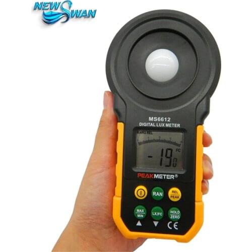 MS6612 Digital Lux Light Meter Lumenmeter Lux/FC Meters Luminometer With Auto Manual Range 0-200000 Lux/0-20000FC