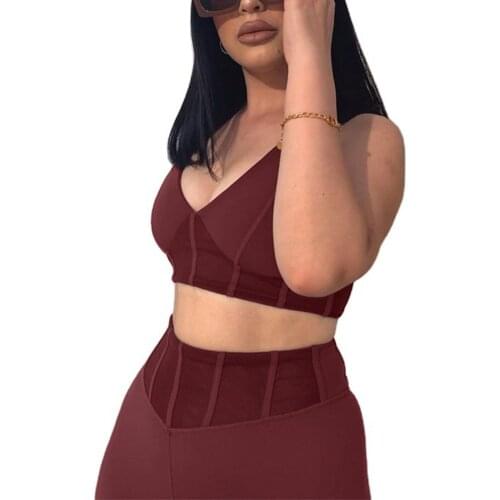 Womens Sports Clothing Set Solid Color Sleeveless Vest and Hip-Lifting Pants Two-piece Suit for Sports Fitness Yoga