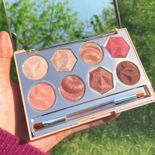 Lazy Eyeshadow Glitter Pearlescent Waterproof Small Disk Portable Magic Color Diamond Beginner Eyeshadow Palette