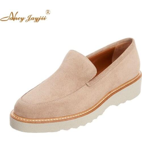 Women Ladies Flats Adult Female Shoes Flock Slip-On Round Toe Spring/Autumn Flat With Fashion Leisure Elegant Mature Basic 2019