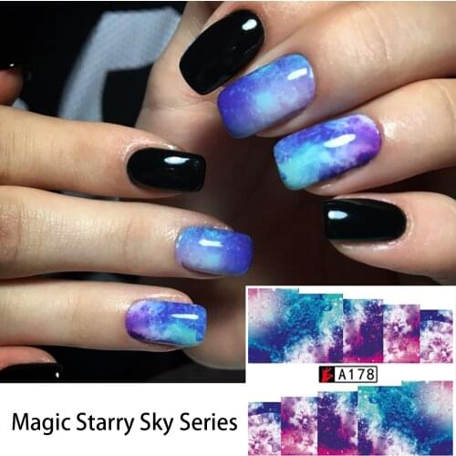Magic Starry Sky Sliders For Nails Nail Art Decoration Cool And Intense Color Nail Stickers Space Nebula Stickers For Nails