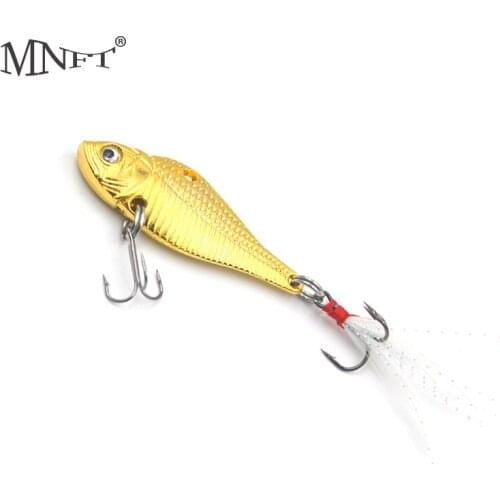 MNFT 10Pcs/Bag Artificial Spinner Zinc Alloy Hard Fishing Lure Jigging Feather Treble Hooks Bait Metal Spinner Bait