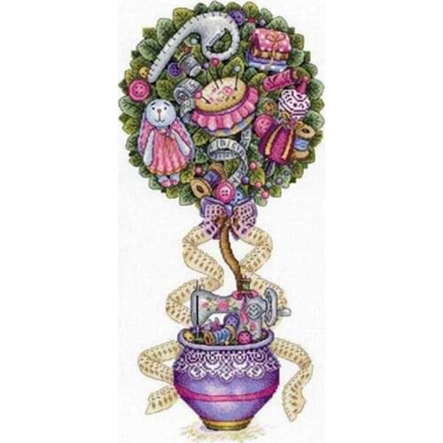 Sewing tree patterns counted 11CT 14CT 18CT Cross Stitch Set DIY Counted Cross-stitch Kits Embroidery Needlework Home Deco