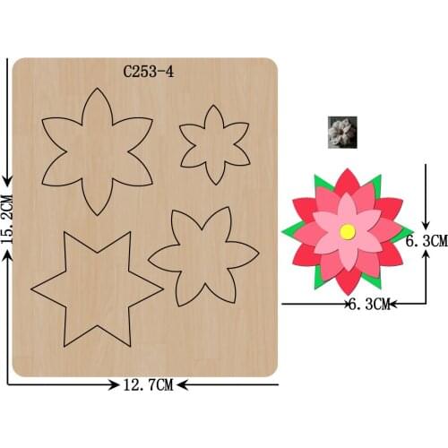 New Flowers Wooden die Scrapbooking C-253-4 Cutting Dies