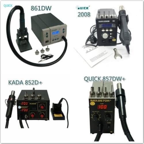 QUICK 861DW Hot Air BGA Soldering Station + KADA 852D Rework Solder Iron With Gun For SMD IC Chips Repair