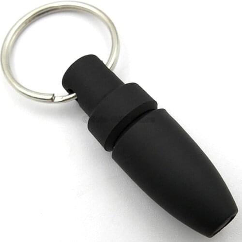 Professional Pocket Cigar Punch Cutter Blade Key Ring Rubber Chain Bullet Style Draw Hole Black Cut For Cohiba Tobacco Tool