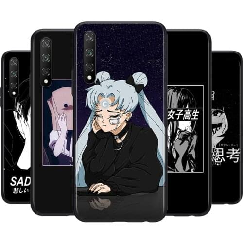 Silicone Cover Sad Japanese Anime Aesthetic For Huawei Y9S Y6S Y8S Y8P Y9A Y7A Y7P Y5P Y7 Y6 Y5 Pro Prime 2019 2018 Phone Case