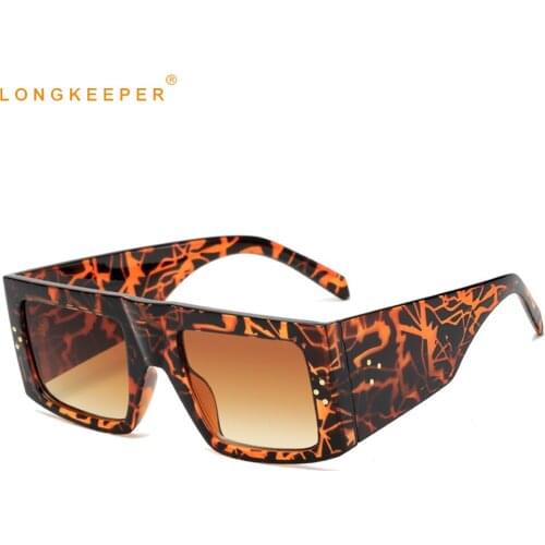 Vintage Oversized Leopard Sunglasses Women 2020 Brand Design Square Thick Frame Retro Sun Glasses Shades Men Big Frame Eyewear