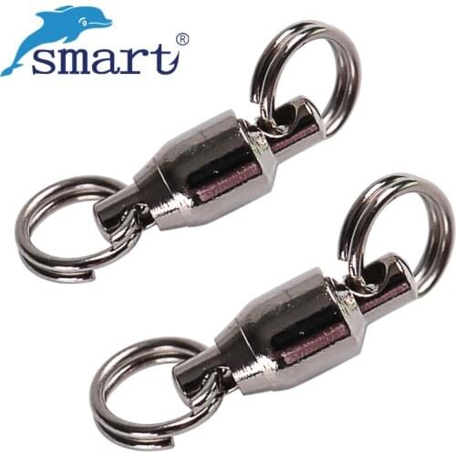 TAF 50pcs Ball Bearing Swivel with Solid Ring 0#/1# Fishing Swivels For Blank Lure Connector Hook Fishing Accessories Tackle