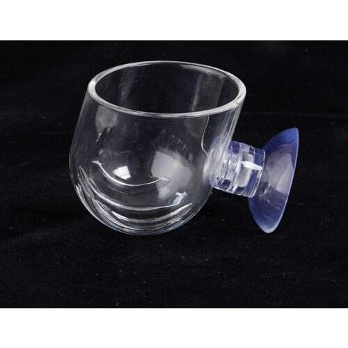 Creative Aquarium Fish Tank Fish Feeder Glass Plant Cup Red Worm Feeding Suction Cup Food Container Aquarium Accessories