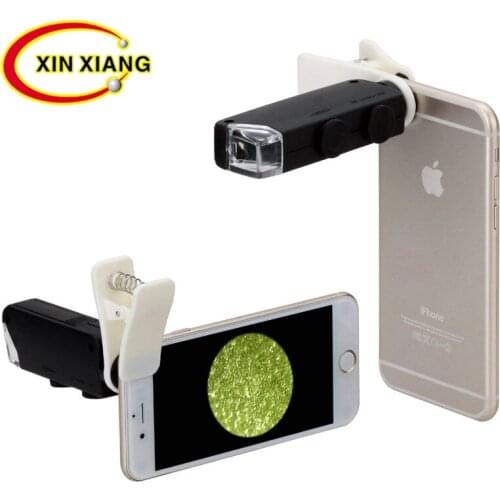 Universal Mobile Phone Clip Type 60-100X Microscope Student Childrens Outdoor Classroom Learning Exploration Magnifier
