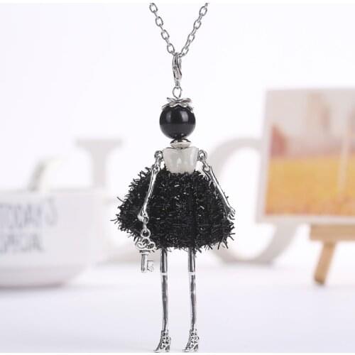 YLWHJJ 2020 new women doll necklaces & pendant girls black necklace brand statement hot fashion jewelry Human Resin Necklace