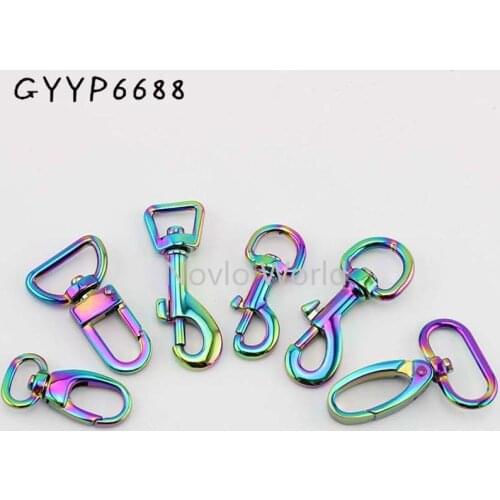 10-30-100 pieces new Rainbow trigger snap hook metal swivel clasp lobster claws swivel hooks hardware hook clasp