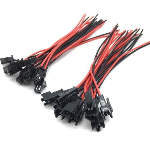10pairs/lot 10cm 100mm Long JST SM 2Pins Plug Male to Female Wire Connector Adapter