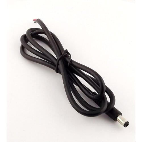 10pcs CCTV DC Power Plug Jack Connector 5.5 x 2.5mm Male Socket with Cord Cable 1m 3ft