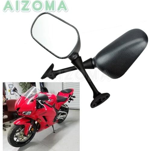 2pcs Sport Motorcycle Side Rearview Mirror Carbon Fiber Oval Mirrors For Honda CBR600RR CBR1000RR 2003-2014 2004 CBR 600/1000 RR
