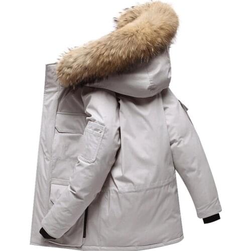 2020 Fashion Mens Winter Parkas Hooded Jackets Fur Collar Overcoats Men Clothing Warm Padded Long Zipper Coat Homme Oversized