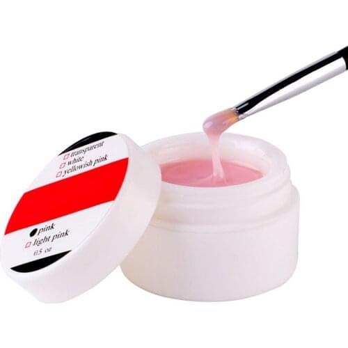 3 Colors for Nails LED/UV Gels Clear Pink White Nail Art Manicure Set with Nail Forms Nail Extension Gel Builder Gel