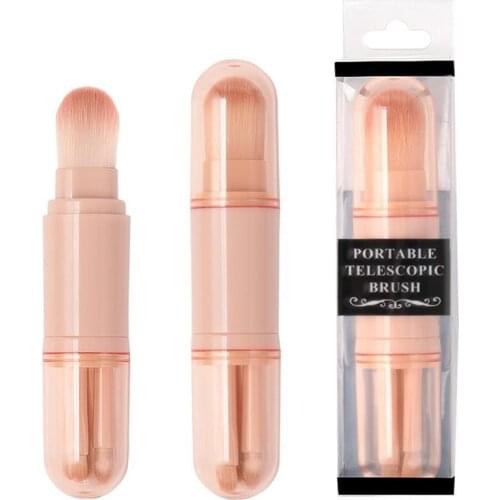 4 In 1 Telescopic Travel Portable Makeup Brushes Set Eyeshadow Eyeliner Blush Powder Lip Cosmetics Makeup Beauty Tools Kit
