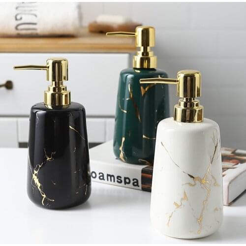 400ml Elegant Ceramic Liquid Soap Dispenser with ABS Pump Shampoo Shower Lotion Handwashing Fluid Bathroom Accessories