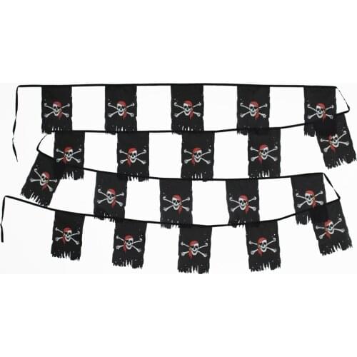 6 meters string flag 20x30cm 20ft red turban skull pirate flag jolly roger flaglink