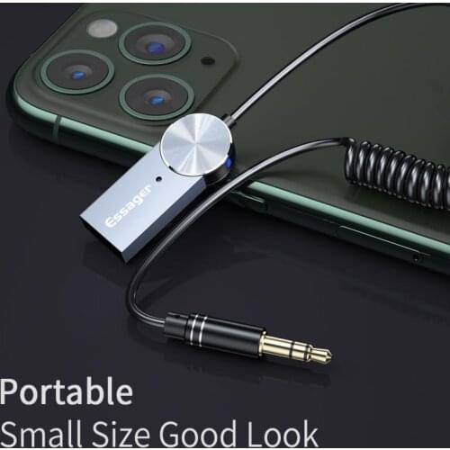 Essager Wireless Bluetooth 5.0 Receiver USB Bluetooth Adapter Wireless Adapter 3.5mm AUX HD Audio Music Transmitter For Car TV