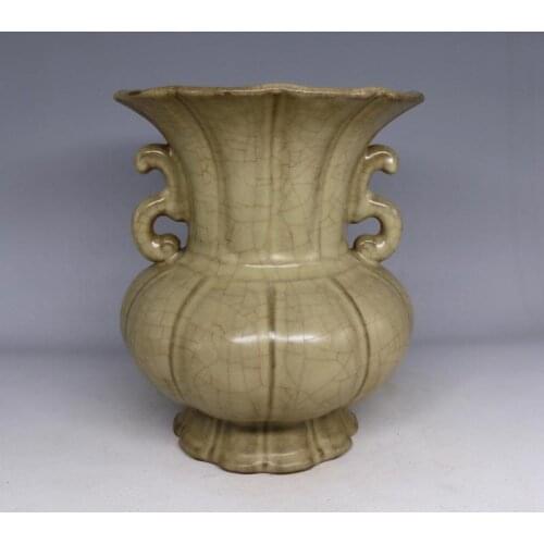 Antique Song dynasty porcelain vase,Celadon ears bottle,handmade crafts,collection / Adornment,Home Decorations, Free shipping