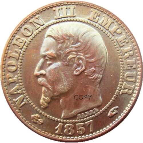 France 1857BB 5cents 100% copper Copy Coins