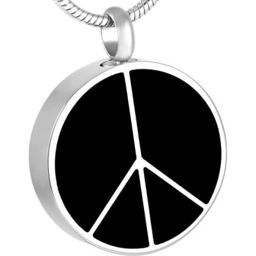 IJD8428 Men necklace stainless steel Black Round cremation urn jewelry pendant for keepsake memorial Humans ashes with chain