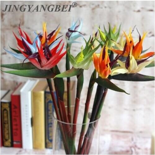 Bird Of Paradise Simulation Orchids Branch Real Touch Latex Wedding Flower Artificial Flowers Floral Event Party Decoration