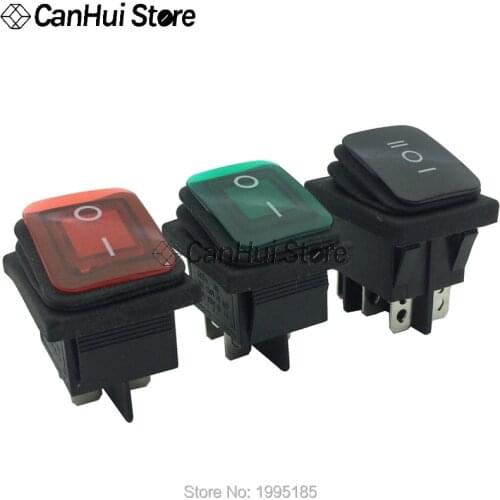 KCD4 ON-OFF 4 pin ON-OFF-0N 6 pin 16A/250V heavy duty Sealed Waterproof Auto Boat Marine Rocker Switch with LED Opening 30x22mm