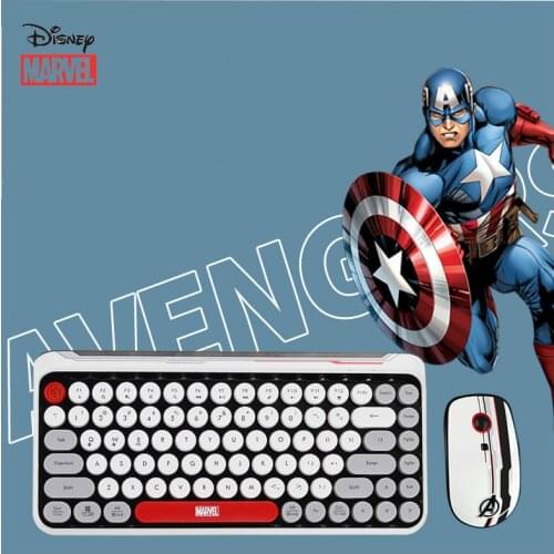 Disney Marvel wireless Bluetooth keyboard and mouse set mechanical touch tablet mini version lightweight mute