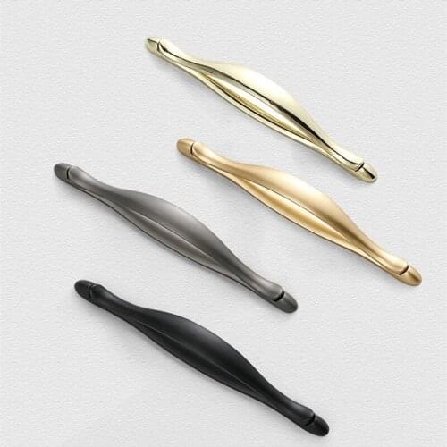 Creative Zinc Alloy Door Handle High End Modern Black Wardrobe Handle Drawer Cabinet New Chinese Simple Solid Handle