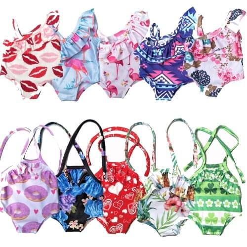 Doll swim clothes for 43cm baby doll dress doll swimsuit 18" doll summer bikini