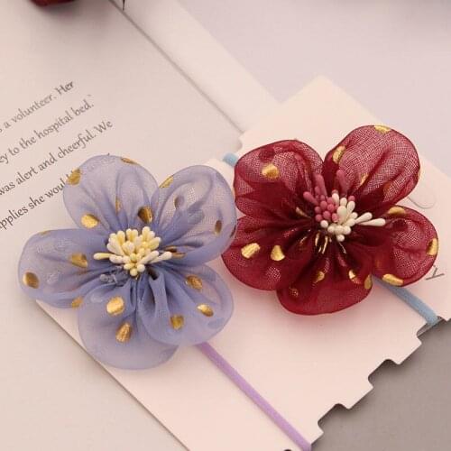 10 Meters 70mm Width Gold Polka Dot Wave Cuffed Ribbon Girls Headdress Material Wedding Flower Decoration Material