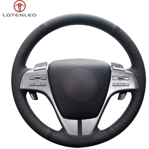 LQTENLEO Black PU Artificial Leather Hand Sew Car Steering Wheel Cover For Mazda 6 Atenza 2009 2010 2011 2012 2013