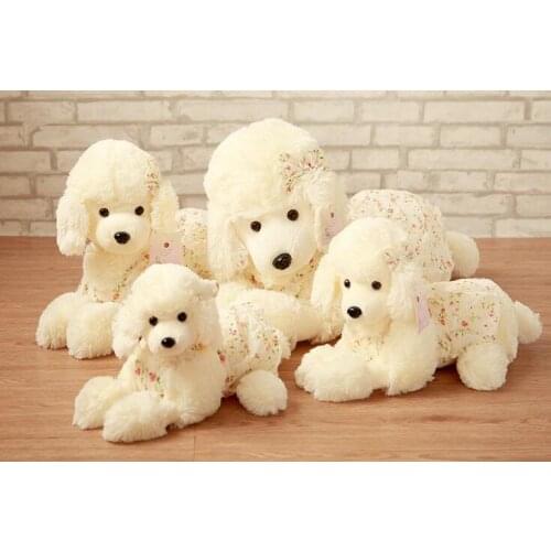 Lovely prone dog plush toy cute skirt poodle toy soft doll throw pillow birthday gift b2589
