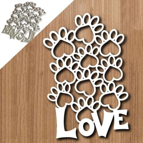 MISS VINTAGE Dog Love Craft Metal Cutting Dies Mold Punch Stencil for DIY Scrapbooking Paper Album Photo Cards Making Dies Cut